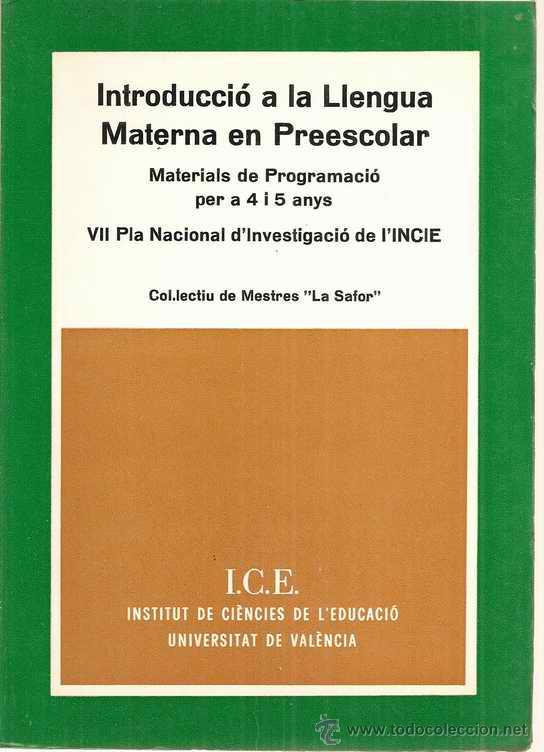 Libros de segunda mano: INTRODUCCI&Oacute; A LA LLENGUA MATERNA EN PREESCOLAR - COL&middot;LECTIU DE MESTRES LA SAFOR