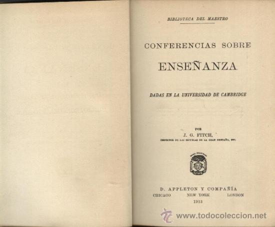 Libros de segunda mano: FITCH, J.C. CONFERENCIAS SOBRE ENSE&Ntilde;ANZA - Foto 1