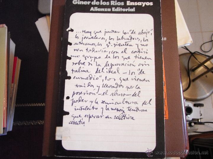 Libros de segunda mano: Giner de los R&iacute;os. Ensayos. - Foto 1