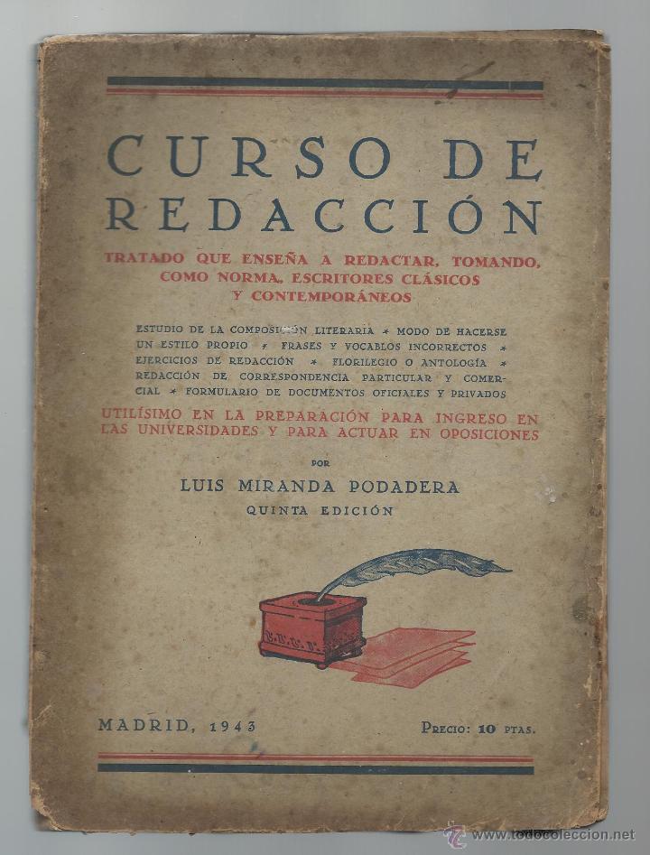 Libri di seconda mano: ANTIGUO CURSO DE REDACCION DE 1943