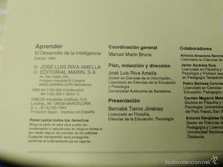 Libros de segunda mano: SEIS TOMOS APRENDER EL DESARROLLO DE LA INTELIGENCIA, CON SU CAJA - Foto 6