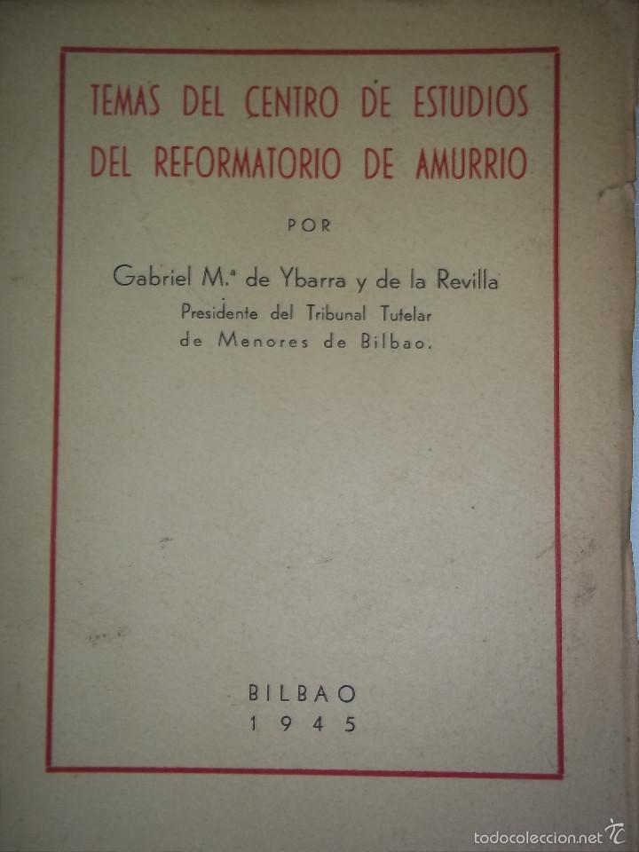 Libri di seconda mano: GABRIEL DE YBARRA Y DE LA REVILLA. TEMAS DEL CENTRO DE ESTUDIOS DEL REFORMATORIO DE AMURRIO.EUSKADI.