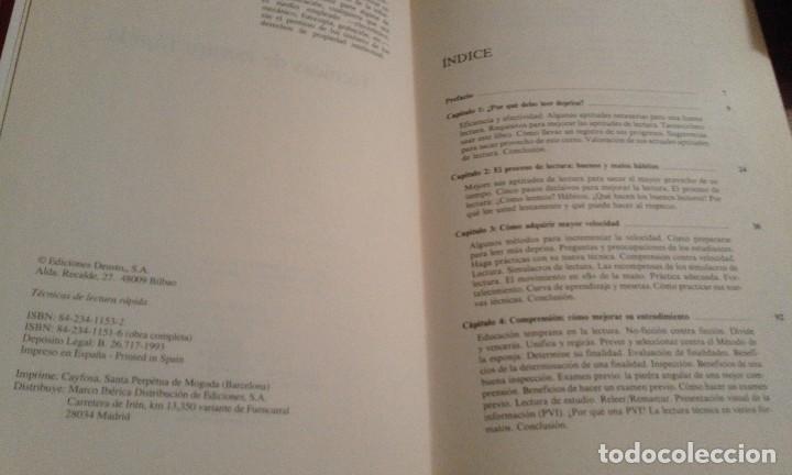 Libros de segunda mano: T&eacute;cnicas de lectura r&aacute;pida - A.A.V.V. - Ediciones Deusto - Foto 2