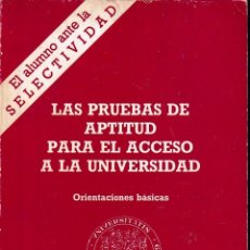 Libros de segunda mano: LAS PRUEBAS DE APTITUD PARA EL ACCESO A LA UNIVERSIDAD (CÁDIZ 1982) SIN USAR. Lote 83846112