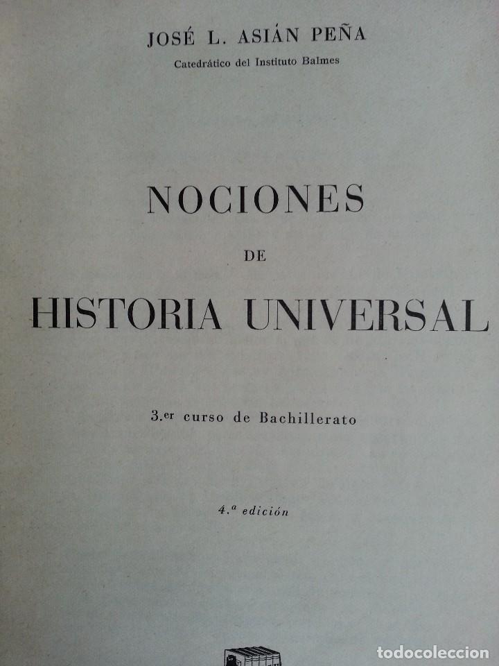 Libros de segunda mano: NOCIONES DE HISTORIA UNIVERSAL - 1950 . - Foto 2