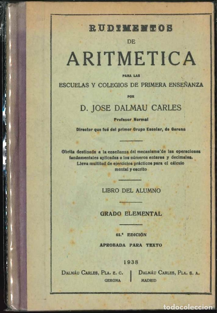 Libros de segunda mano: RUDIMENTOS DE ARIMETICA 1938 NUEVO SIN USO ESCOLAR