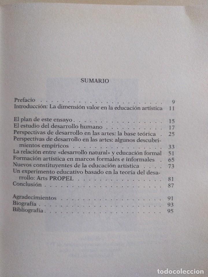 Libros de segunda mano: Educaci&oacute;n art&iacute;stica y desarrollo humano. - Foto 3