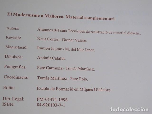 Libros de segunda mano: El modernisme a Mallorca. Material complementari. Edita: Escola en formaci&oacute;, 1996 - Foto 2