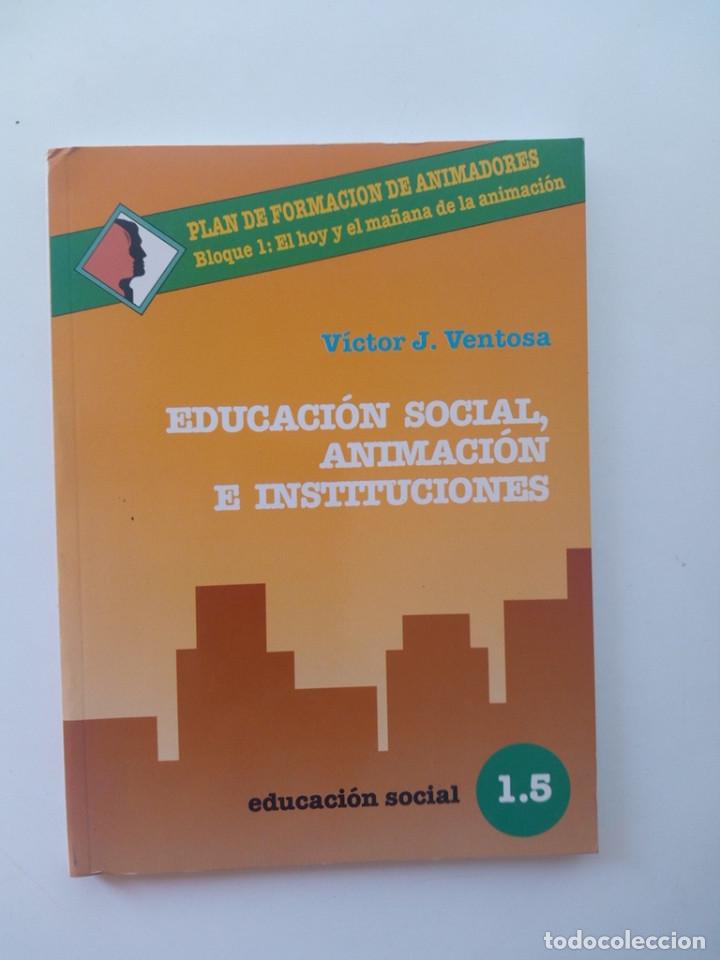 Libros de segunda mano: EDUCACION SOCIAL ... ANIMACION E INSTITUCIONES - VICTOR JUAN VENTOSA PEREZ