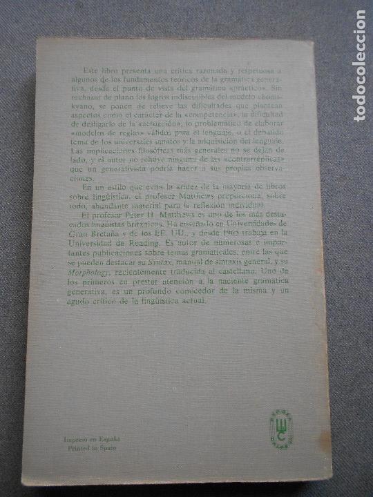 Libros de segunda mano: GRAMATICA GENERATIVA, COMPETENCIA LINGUISTICA - Foto 4