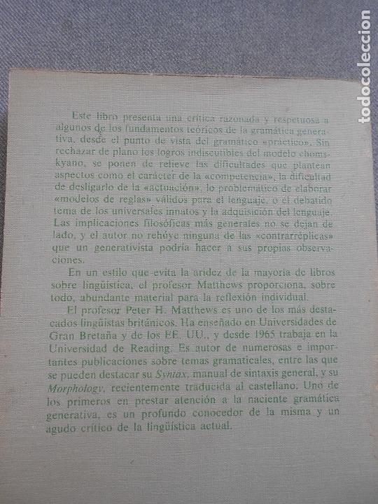Libros de segunda mano: GRAMATICA GENERATIVA, COMPETENCIA LINGUISTICA - Foto 5