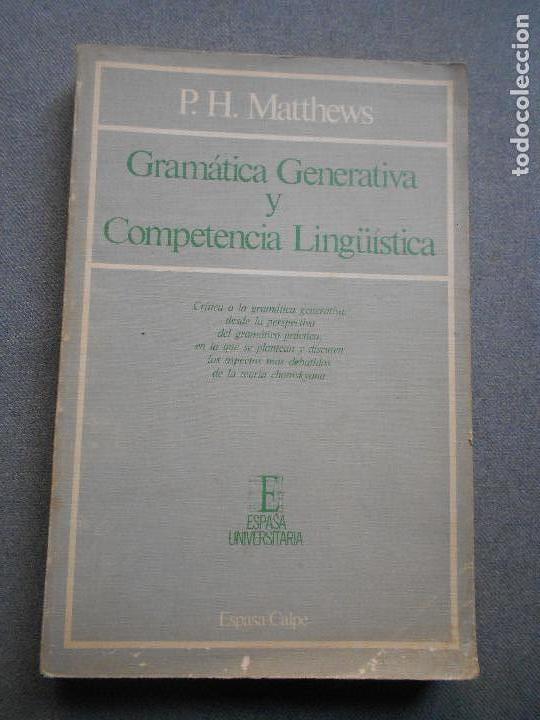 Libros de segunda mano: GRAMATICA GENERATIVA, COMPETENCIA LINGUISTICA - Foto 1