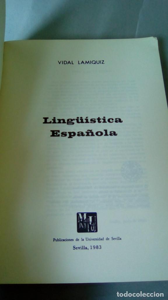 Libros de segunda mano: LING&Uuml;ISTICA ESPA&Ntilde;OLA.- VIDAL LAMIQUIZ - Foto 2