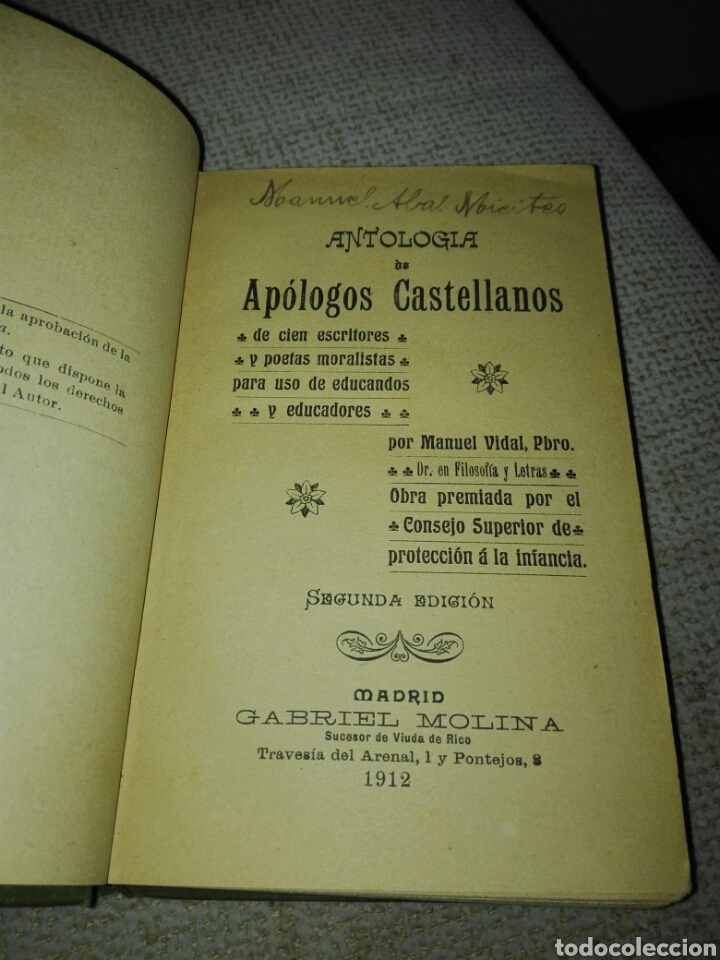 Libros de segunda mano: - 1912 - Manuel Vidal, Gabriel Molina - Foto 3
