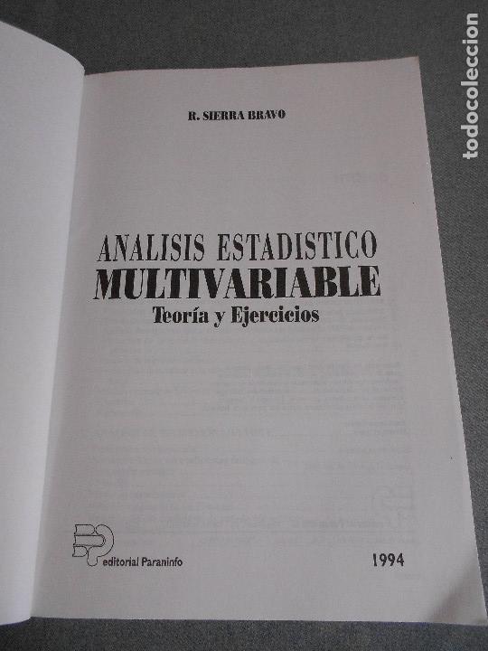 Libros de segunda mano: ANALISIS ESTADISTICO MULTIVARIABLE. TEORIA Y EJERCICIOS. - Foto 2