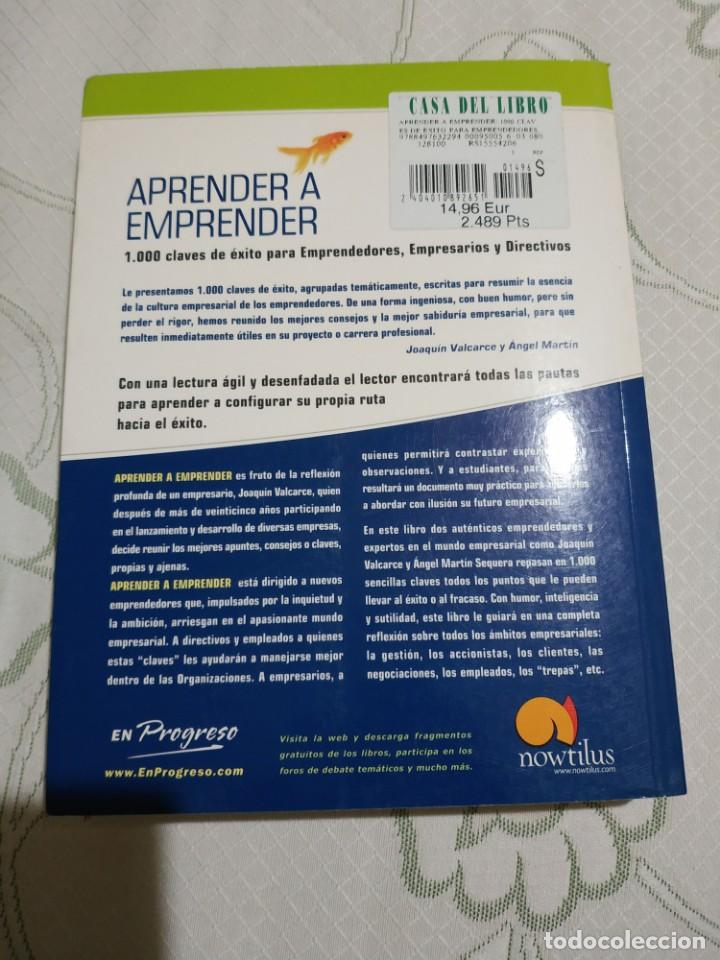 Libros de segunda mano: APRENDER A EMPRENDER - JOAQU&Iacute;N VALCARCE Y &Aacute;NGEL MART&Iacute;N SEQUERA. - Foto 3