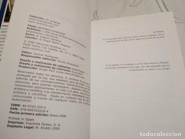 Libros de segunda mano: APRENDER A EMPRENDER - JOAQU&Iacute;N VALCARCE Y &Aacute;NGEL MART&Iacute;N SEQUERA. - Foto 4