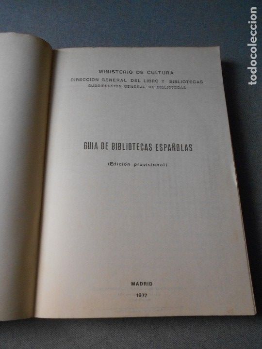 Libros de segunda mano: GUIA DE BIBLIOTECAS ESPA&Ntilde;OLAS - Foto 2