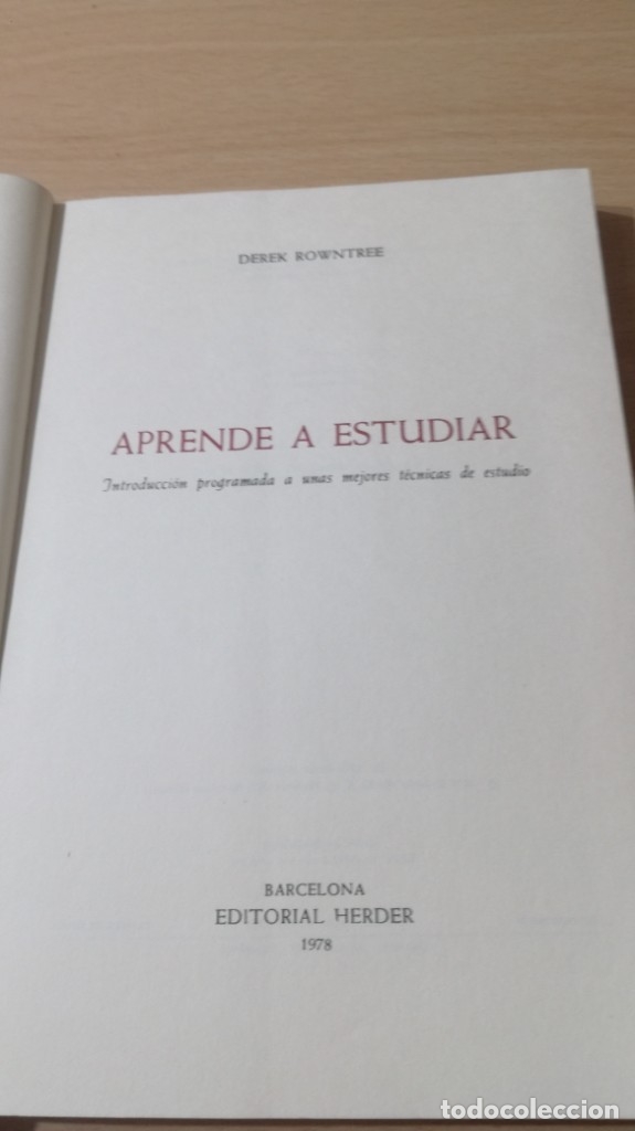 Libros de segunda mano: APRENDE A ESTUDIAR - DEREK ROWNTREE - HERDER	 / 	B703 - Foto 4