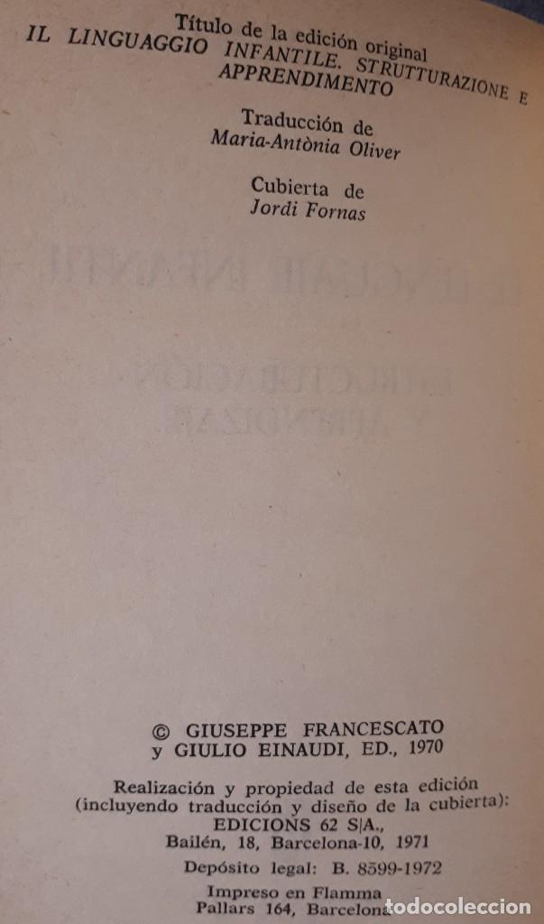 Libros de segunda mano: El lenguaje infantil &ndash; Giuseppe Francescato - Foto 2