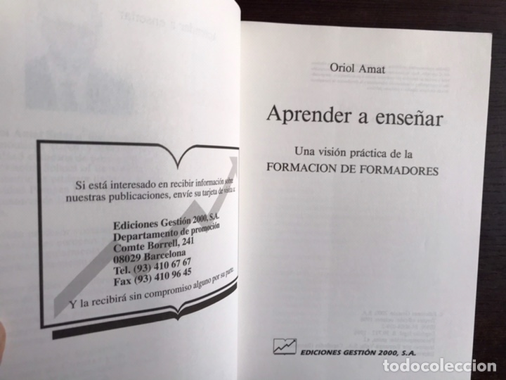 Libros de segunda mano: Aprender a ense&ntilde;ar. Oriol Amat - Foto 4