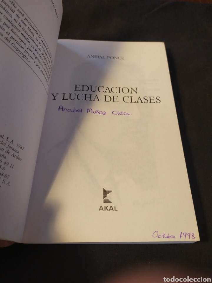 Libros de segunda mano: Educaci&oacute;n y lucha de clases. Ponce. - Foto 4