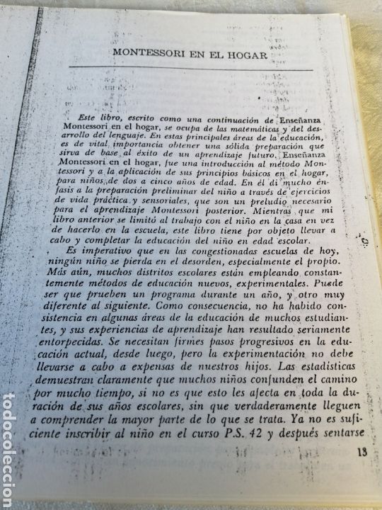 Libros de segunda mano: MONTESSORI EN EL HOGAR. PEDAGOG&Iacute;A. - Foto 2