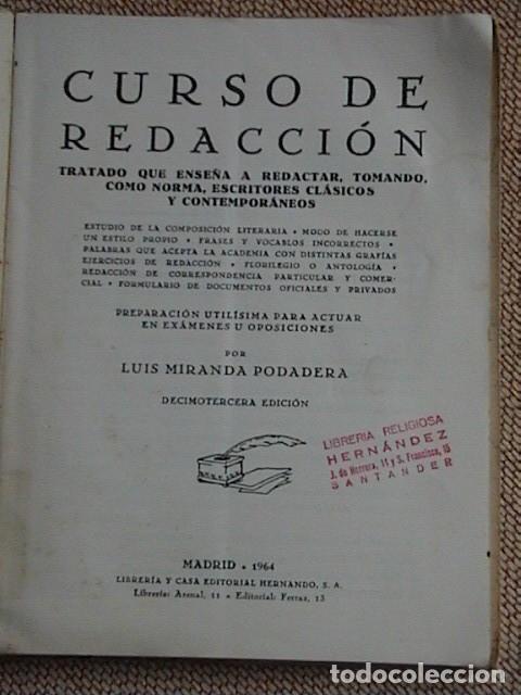 Libros de segunda mano: Curso de redacci&oacute;n. - Foto 2