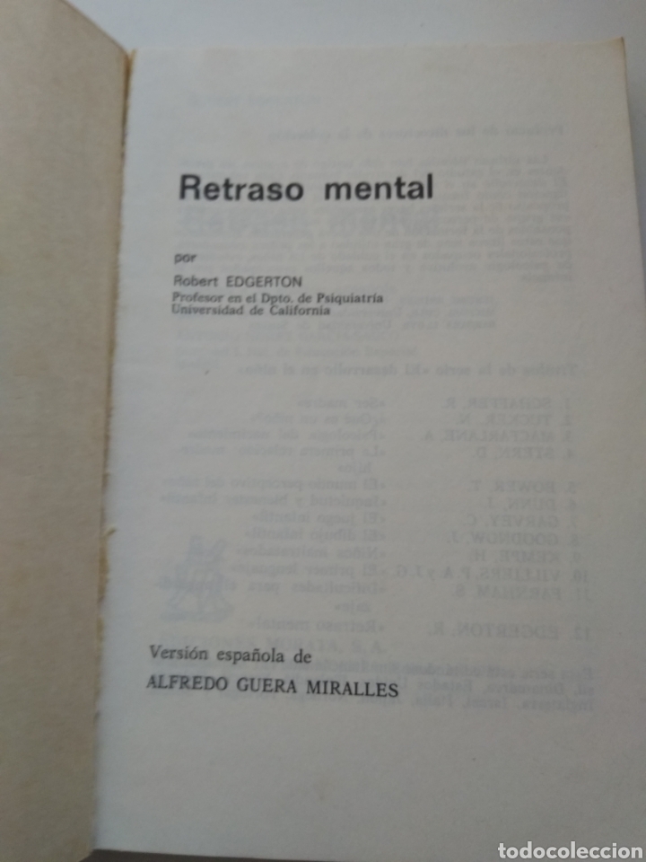 Libros de segunda mano: RETRASO MENTAL/R. EDGERTON - Foto 2