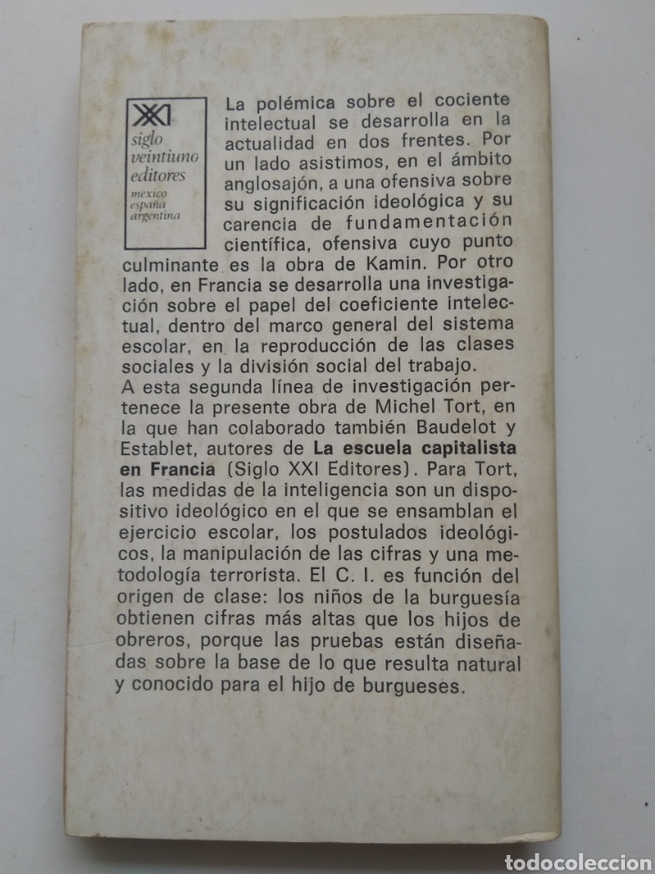 Libros de segunda mano: EL COCIENTE INTELECTUAL/MICHEL TORT - Foto 3