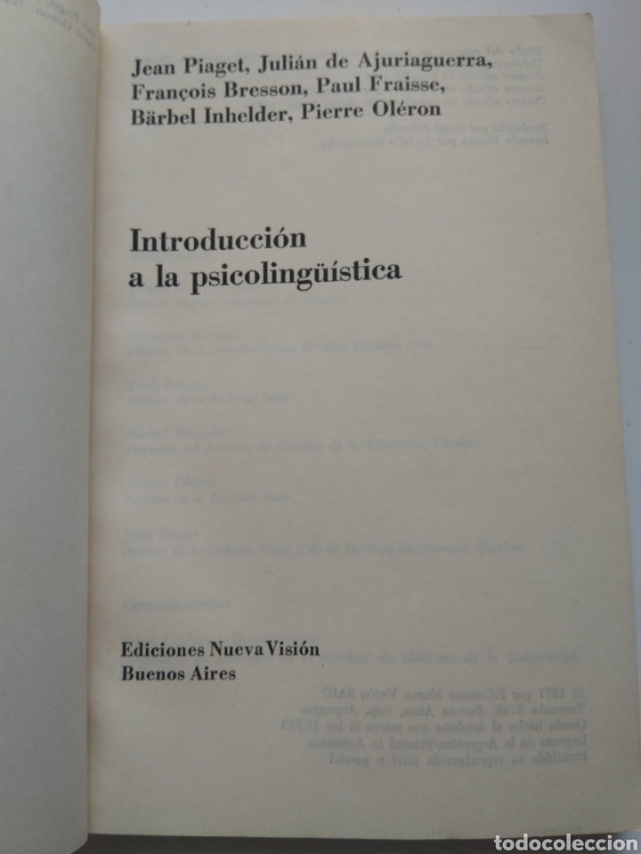 Libros de segunda mano: INTRODUCCI&Oacute;N A LA PSICOLING&Uuml;&Iacute;STICA/VV.AA. - Foto 2