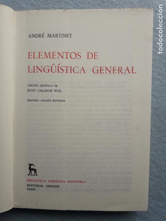 Libros de segunda mano: Elementos de Ling&uuml;istica General. Andr&eacute; Martinet. - Foto 2