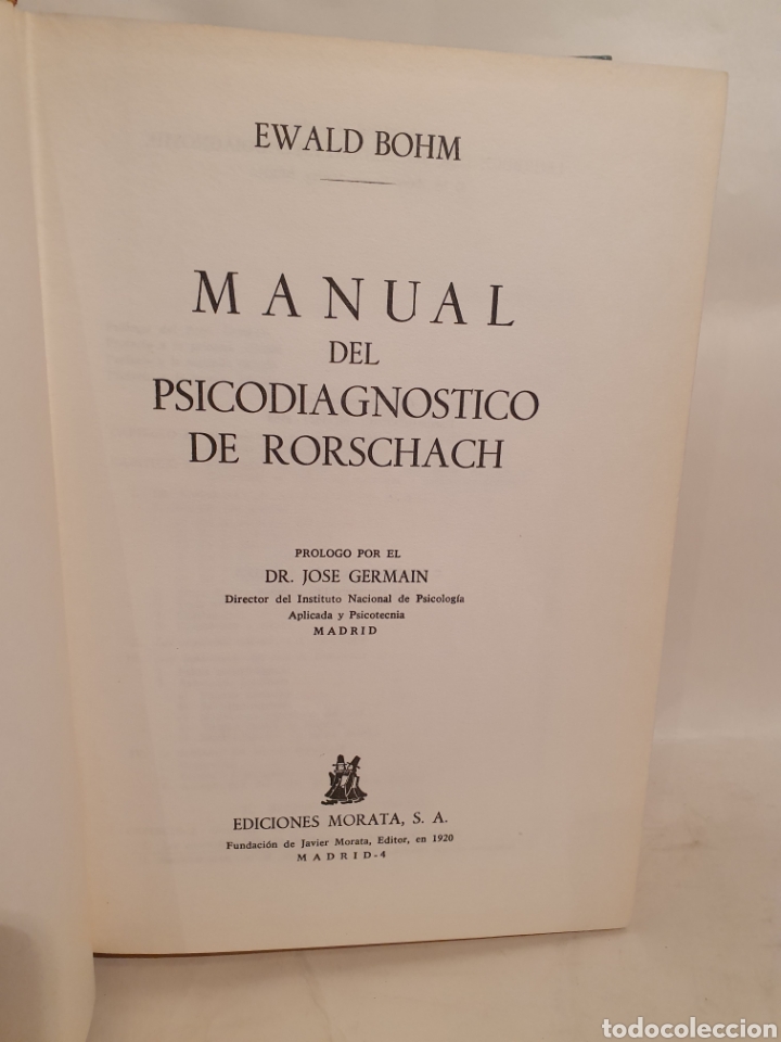 Libros de segunda mano: MANUAL DEL PSICODIAGNOSTICO DE RORSCHACH. 1968. - Foto 1