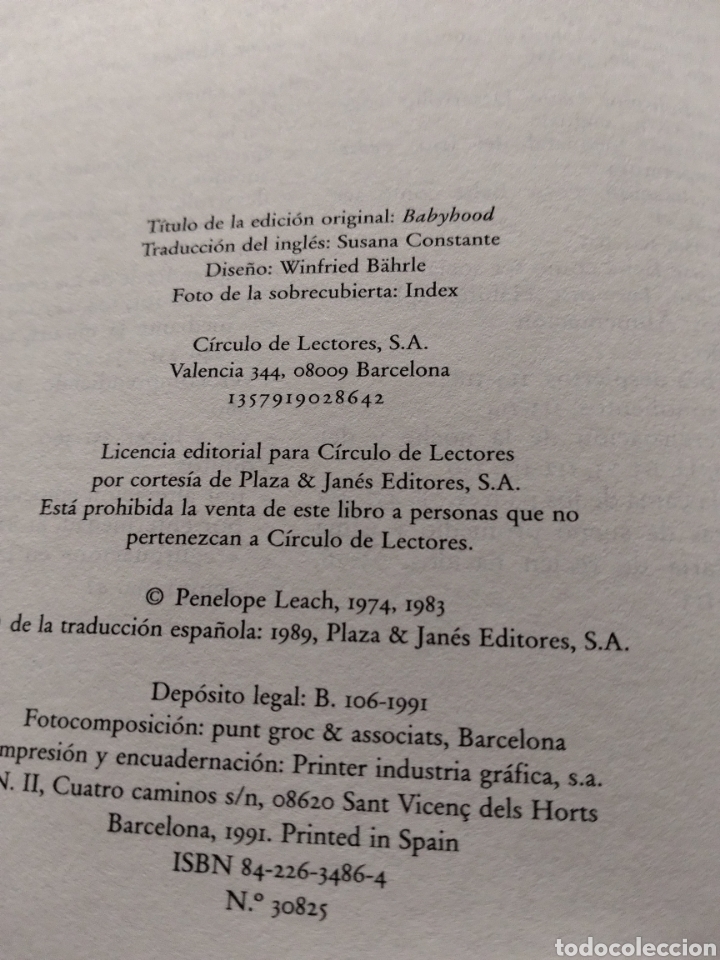 Libros de segunda mano: La infancia Pen&eacute;lope leach - Foto 3