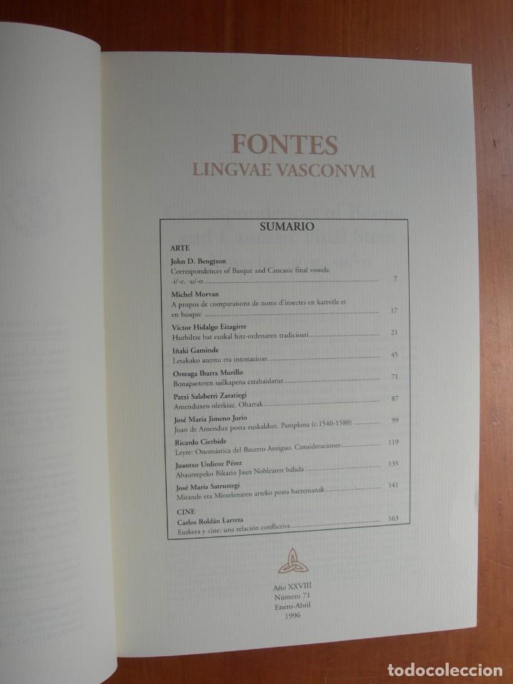 Libros de segunda mano: FONTES LINGUAE VASCONUM N&ordm; 71 / EUSKERA - Foto 2