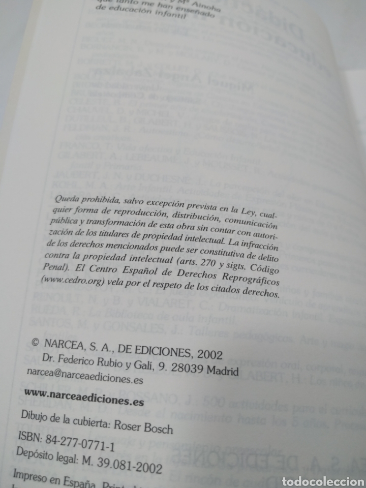 Libros de segunda mano: Did&aacute;ctica de la educaci&oacute;n infantil. Narcea. - Foto 4