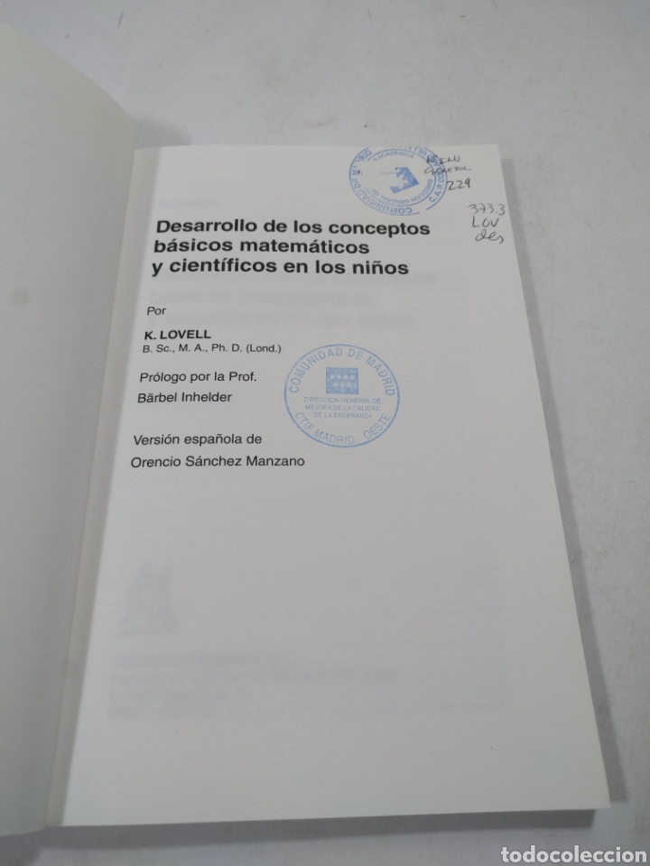 Libros de segunda mano: Desarrollo de los conceptos b&aacute;sicos matem&aacute;ticos y cient&iacute;ficos en los ni&ntilde;os. Morata - Foto 2