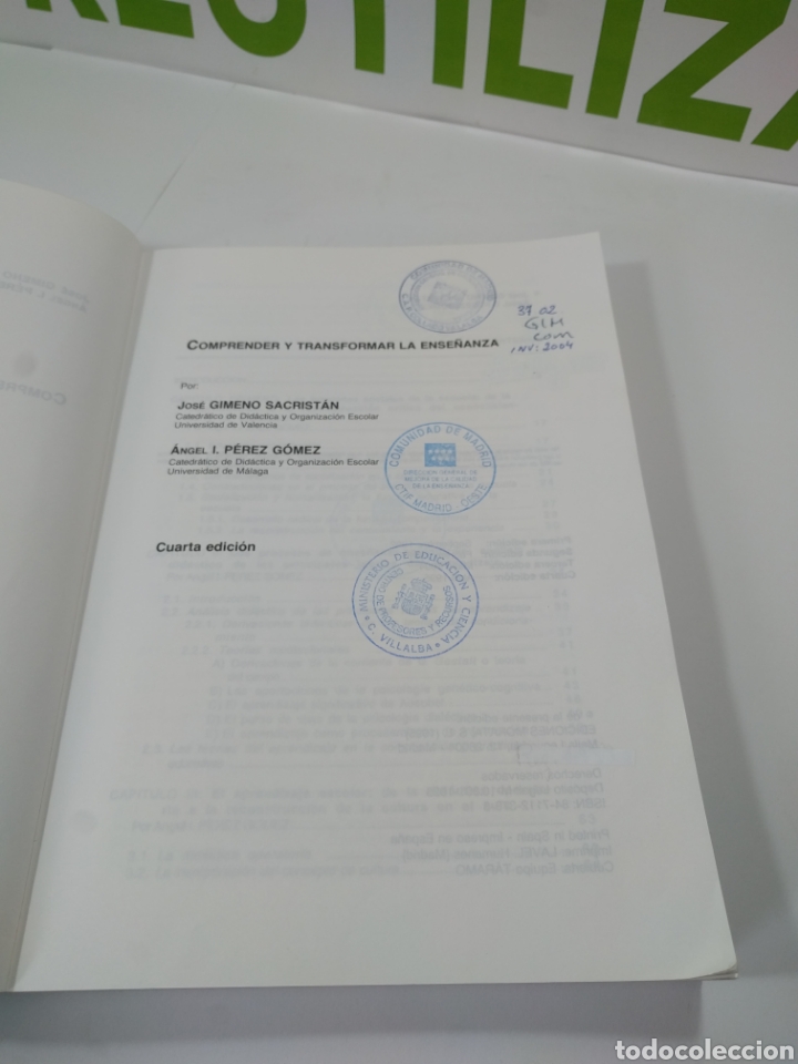 Libros de segunda mano: Comprender y transformar la ense&ntilde;anza. Cuarta edici&oacute;n. Morata. - Foto 4