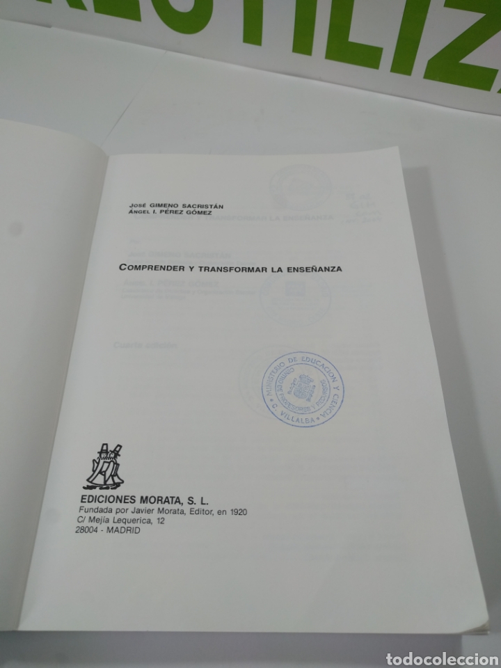 Libros de segunda mano: Comprender y transformar la ense&ntilde;anza. Cuarta edici&oacute;n. Morata. - Foto 5
