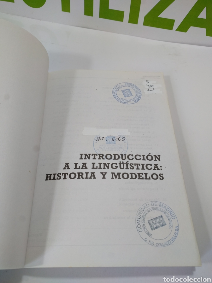 Libros de segunda mano: Introducci&oacute;n a la ling&uuml;&iacute;stica historia y modelos. Editorial S&iacute;ntesis. - Foto 2
