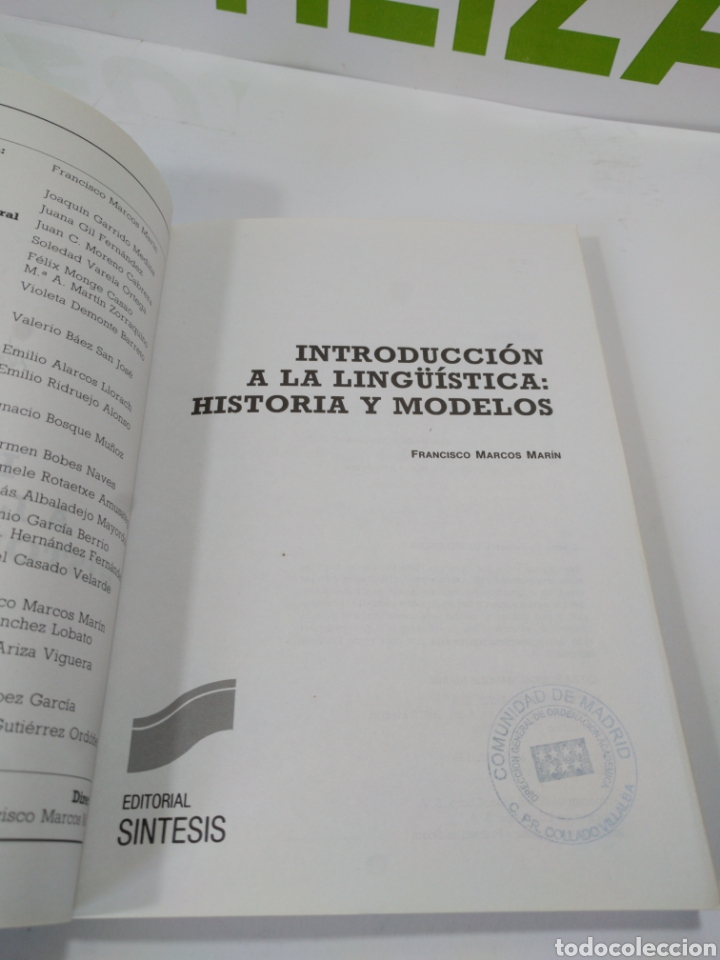 Libros de segunda mano: Introducci&oacute;n a la ling&uuml;&iacute;stica historia y modelos. Editorial S&iacute;ntesis. - Foto 3