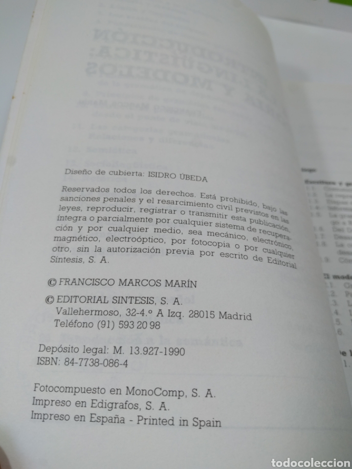 Libros de segunda mano: Introducci&oacute;n a la ling&uuml;&iacute;stica historia y modelos. Editorial S&iacute;ntesis. - Foto 4