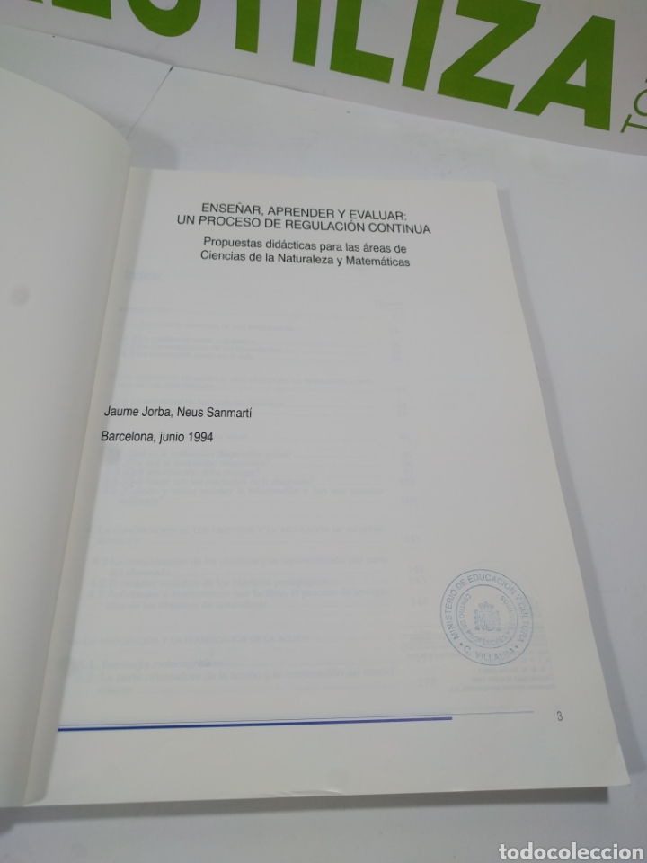 Libros de segunda mano: Documentos. Ense&ntilde;ar, aprender y evaluar: un proceso de evaluaci&oacute;n continua. - Foto 3