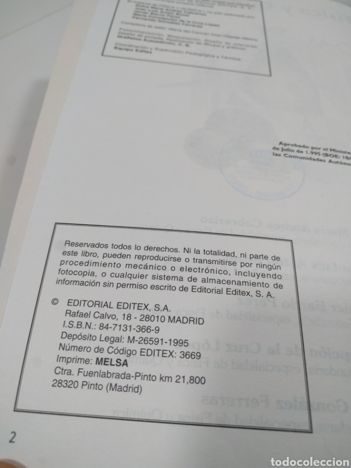 Libros de segunda mano: F&iacute;sica y qu&iacute;mica 1. Editex. - Foto 5