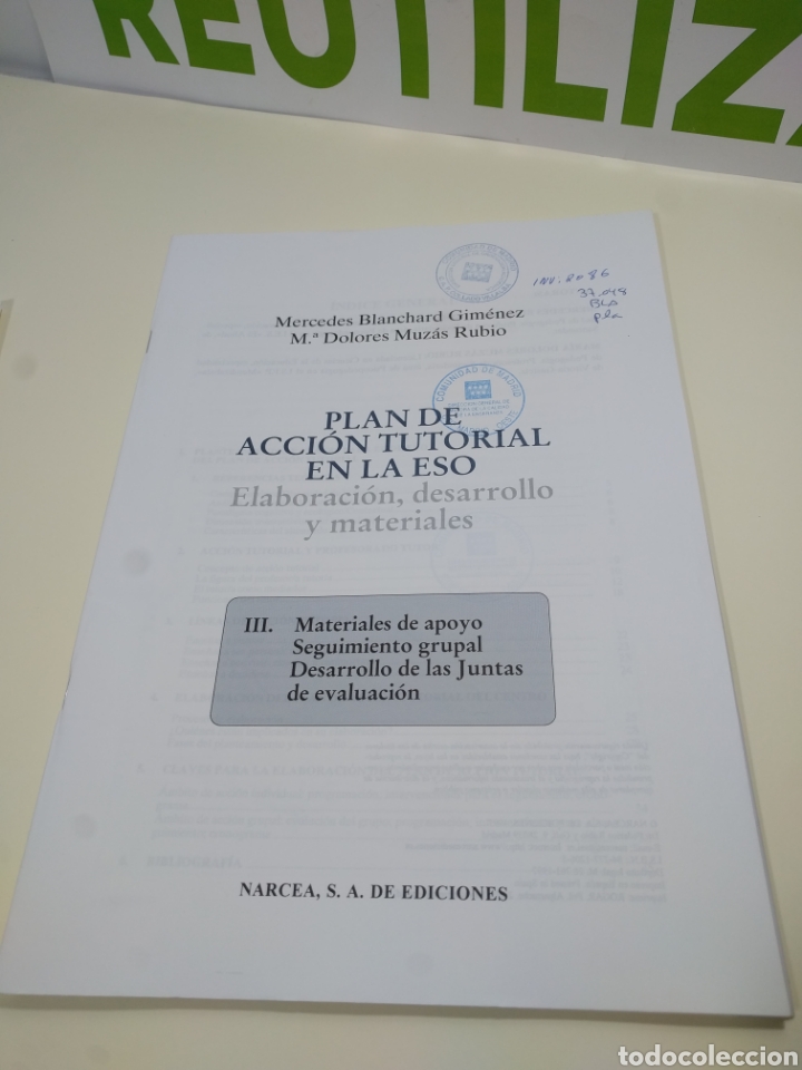 Libros de segunda mano: Plan de acci&oacute;n tutorial en la ESO. Elaboracion, desarrollo y materiales. Narcea. Ediciones - Foto 5