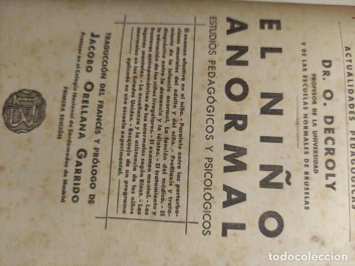 Libros de segunda mano: El ni&ntilde;o anormal, Decroly - Foto 3