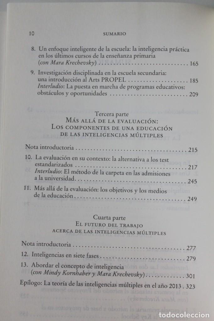 Libros de segunda mano: Howard Gardner - Inteligencias m&uacute;ltiples. La teor&iacute;a en la pr&aacute;ctica - Paid&oacute;s - Foto 5