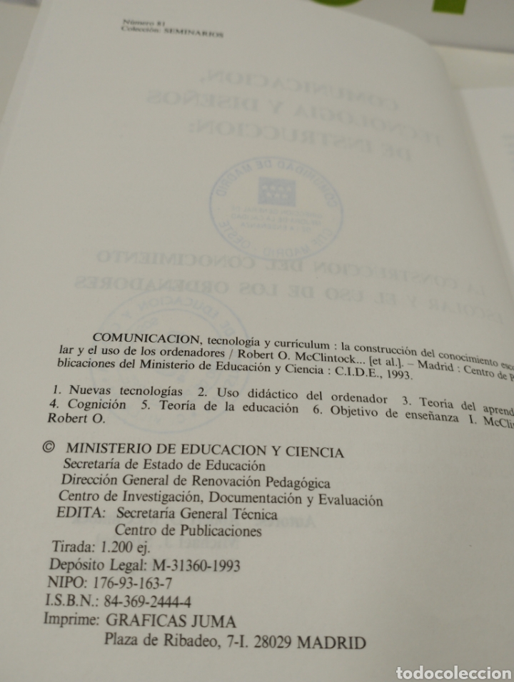 Libros de segunda mano: Comunicacion tecnolog&iacute;a y dise&ntilde;os de instrucci&oacute;n. Cide - Foto 3