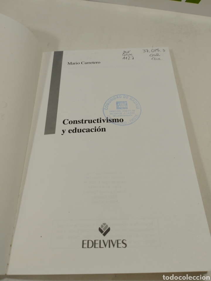 Libros de segunda mano: Constructivismo y educaci&oacute;n. Edelvives. Mario carretero. - Foto 4