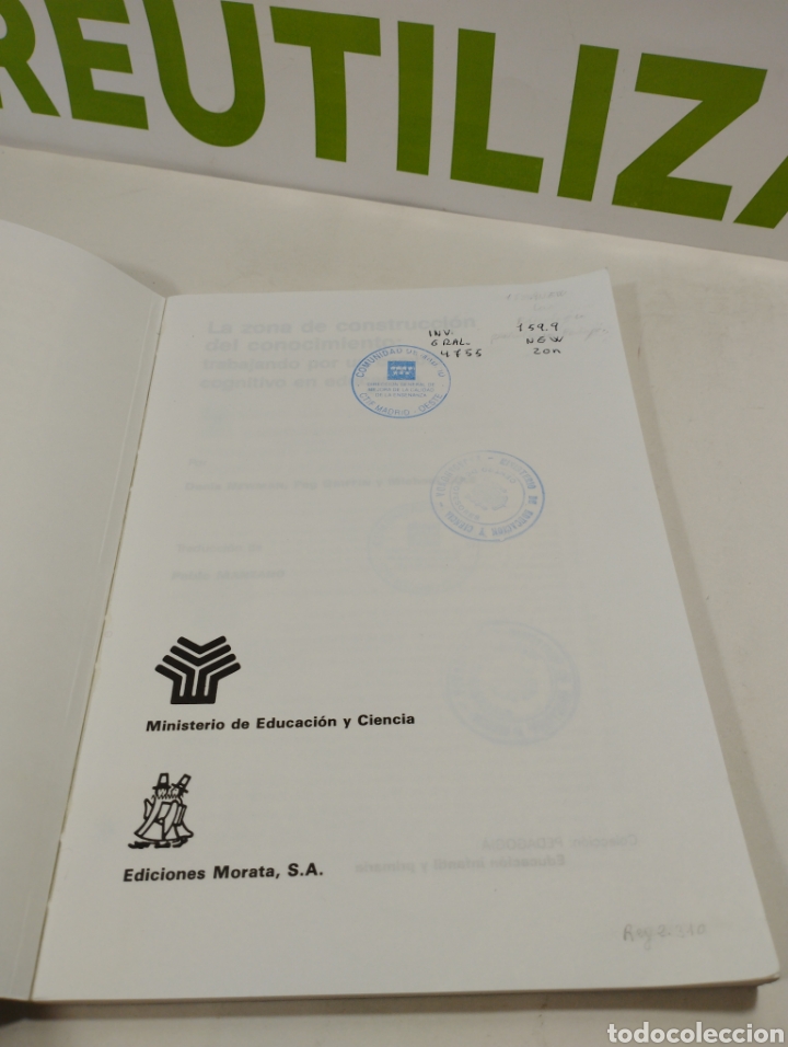 Libros de segunda mano: La zona de construcci&oacute;n del conocimiento. Ediciones Morata. - Foto 3